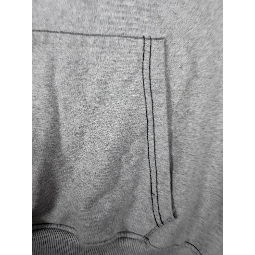 True Religion Hoodie Mens Medium Gray Terry Cloth Back Logo Black Stitching